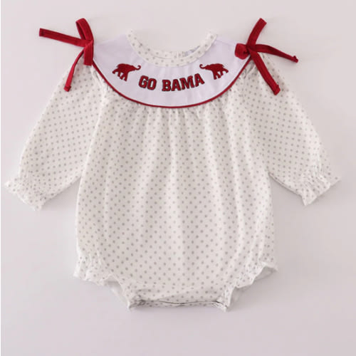 Maroon Alabama embroidery dot bubble – Shoptiques
