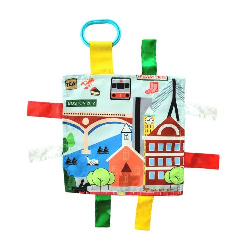 Boston City Crinkle Sensory Toy with Ribbons & Stroller Clip