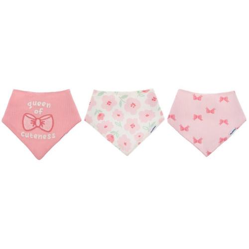 Pink Flowers & Bows Gerber Bandana Bibs