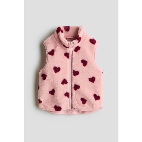 PATTERNED TEDDY FLEECE VEST