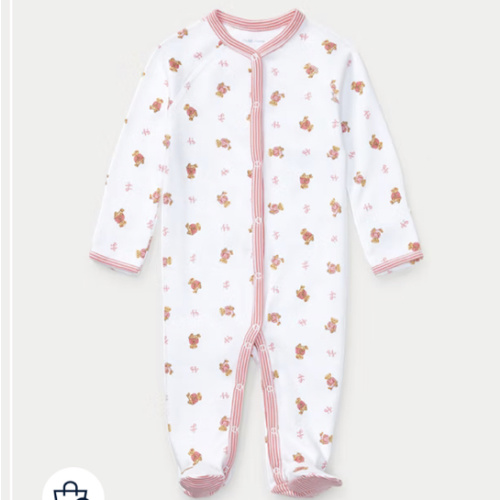 Polo Bear Cotton Footed Coverall