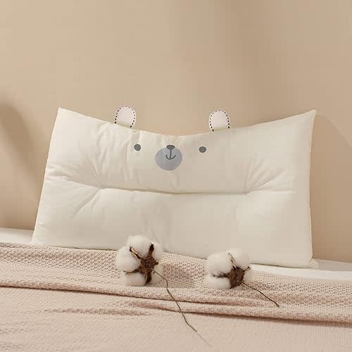 Choc chick Toddler Pillow,20X14inches Machine Washable Soft Hypoallergenic Kids Pillows,Child Cute Animal Perfect Toddler Pillows for Sleeping 2 Year Old (Bear)