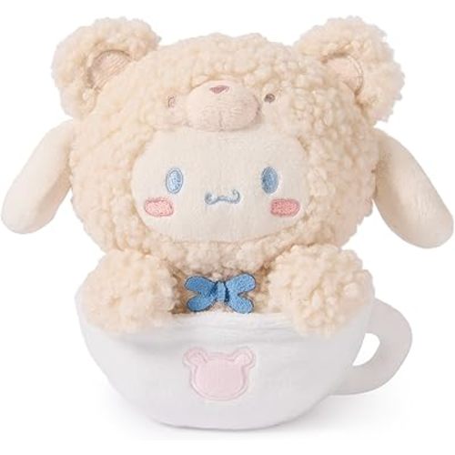 GUND Sanrio Official Hello Kitty and Friends Cinnamoroll Café Latte Teddy Bear Plush, Collectible Plush Toy, Stuffed Animal for Ages 1 and Up, 6”