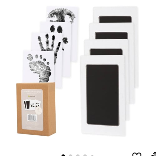 Pearhead 4-Pack Clean-Touch Ink Pad Kit, Mess-Free Inkless Hand and Footprint Kit, Baby Foot Printing Kit, Cat and Dog Paw Print Kit, Suitable for Babies and Pets
