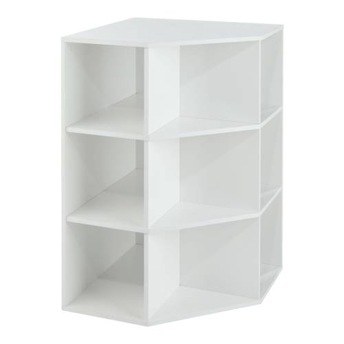 For Living 9-Cube Corner Unit Open Shelf Organizer, White