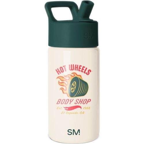 Simple Modern Hot Wheels Kids Water Bottle with Straw Lid | 14oz Insulated Stainless Steel Kids Tumbler & Spill Proof Toddler Cup for School, Girls, Boys | Summit | Body Shop