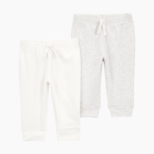 Carter's 2-Pack Pull-On Pants - White, Nb