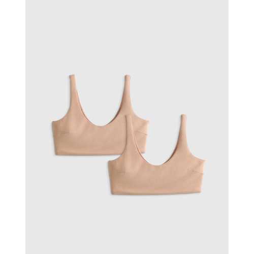 Micromodal Maternity & Postpartum Bra (2-pack) in Warm Sand