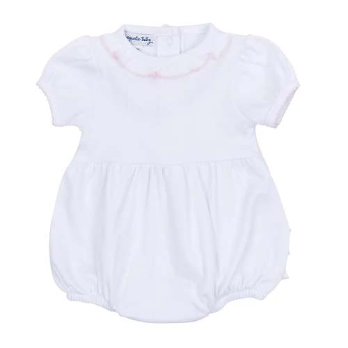 Pink Trim Pima Ruffle Bubble