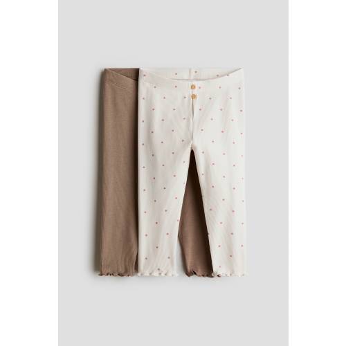 2-PACK RIBBED COTTON LEGGINGS