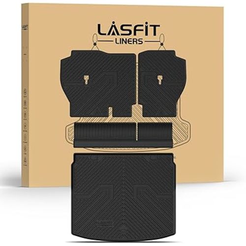 LASFIT Cargo Mat with Backrest Mat for Honda CR-V 2026 2025 2024 2023 (Gasoline & Hybrid & e:FCEV), All Weather Custom Fit TPE Trunk Mat Trunk Liner Cargo Liner with Seatback Mat (Upper Position)