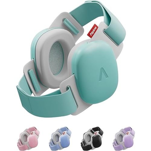 Alpine Muffy Baby Comfort - Protects Hearing for Babies and Toddlers - CE & ANSI Certified - Headband for Safe fit & Comfort - Adjustable for Ages 3-48 Months - 24dB Sound Reduction, Aqua