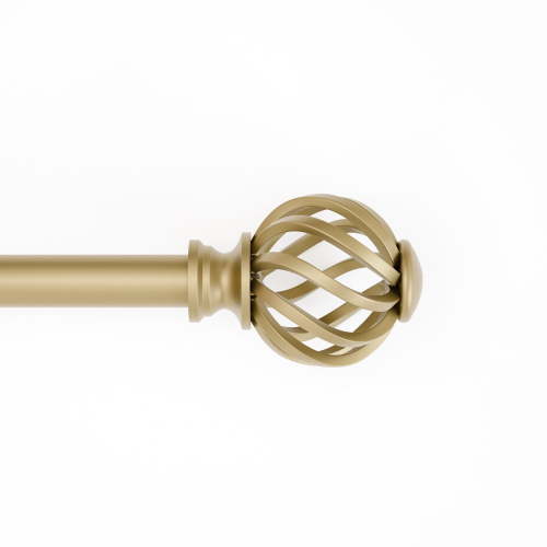 Mainstays 3/4” Gold Twist Cage Adjustable Single Curtain Rod Set, 30 - 84"