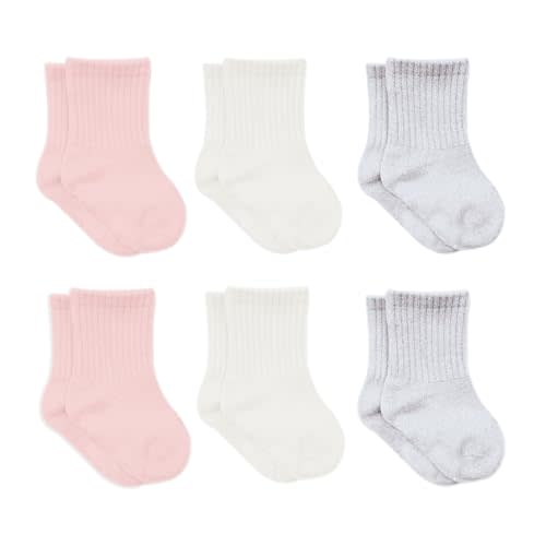 bistyle Baby Grip Ankle Socks 6 Pairs | Newborn Infant Toddlers Sock Organic Cotton | Kids Boys Girls Ankle