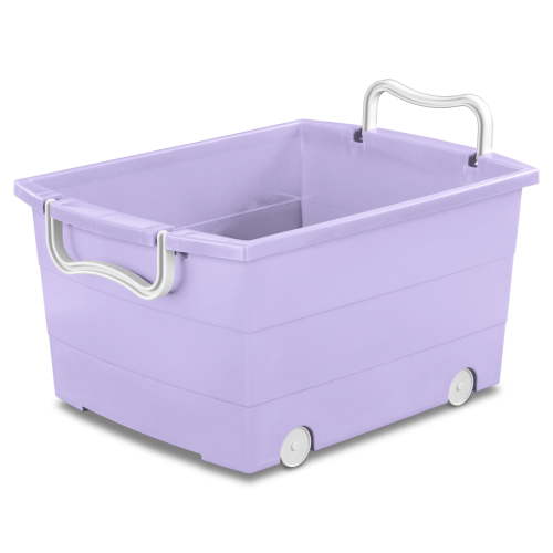 Your Zone Kids Rolling Toy Storage Bin - Wheeled Stacking Bins