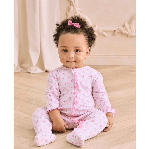 Timeless Tulips Pink Zip Footie