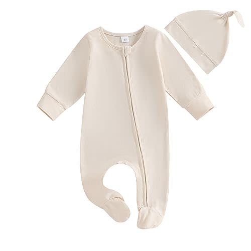Twopumpkin Newborn Outfits Baby Boy Girl Knit jumpsuit Romper Newborn Coming Home Outfit Infant Gender Neutral Clothes