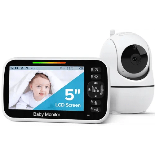 GoodBaby Baby Monitor with Camera and Audio - No WiFi, Remote Pan-Tilt-Zoom, Night Vision, Temperature Sensor, 2-Way Talk, 8 Lullabies, 30-Hour Battery Life,960ft Long Range