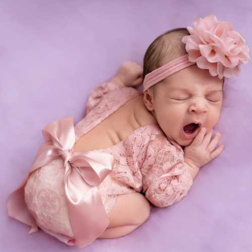 Newborn Lace Romper with Flower Headband Baby Girl Photo Props Newborn Photography Outfit
