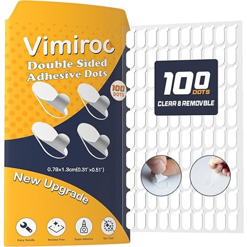 100Pcs Adhesive Glue Stick Dots Double Sided Sticky Tack Removable - Clear Museum Mounting Putty No Damage for Wall Decor, Figurine, Poster, No Trace Dots - Strong Adhesive Dots for Balloon & Crafts