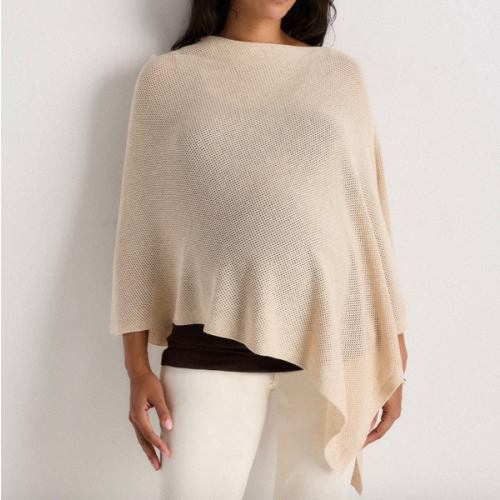 Lightweight Cotton Cashmere Nursing Shawl in Heather Oatmeal