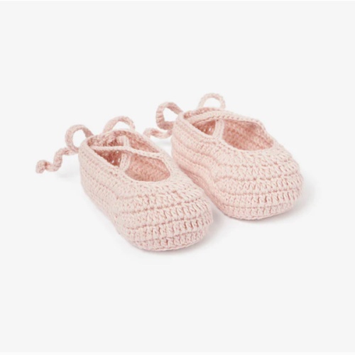 Pink Ballerina Hand Crocheted Baby Booties
