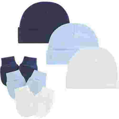 FOREEMME Newborn Baby Hat and Mittens Set Soft Cute 0 to 6 Months for Girls and Boys Hand Wash