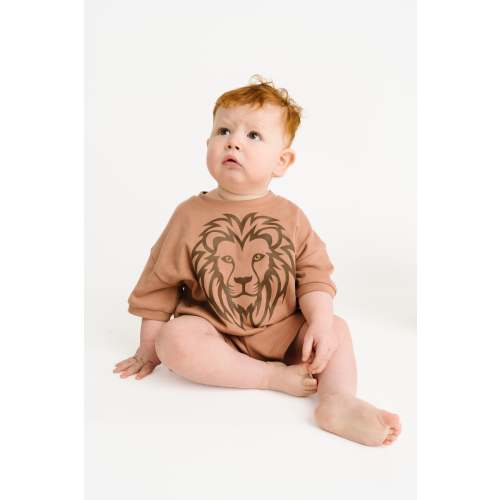 Brown Lion Shorts Set