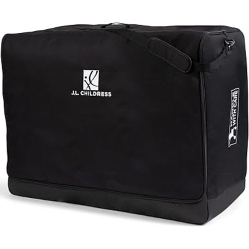 J.L. Childress Universal Stroller Travel Bag for Airplane - Fits Most Baby Strollers, Flying Essentials, Airport Accessories for Gate or Luggage Check, ID Card, AirTag Compatible - Large, Padded
