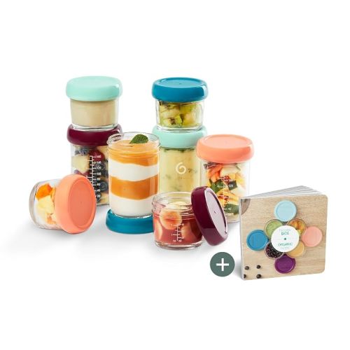 Babymoov Babybols Glass Storage Jars Multiset, Airtight, 4x4oz + 4x8oz
