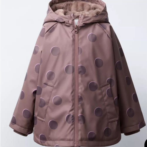 POLKA DOT WATER-RESISTANT RAINCOAT - Dusty mauve | ZARA United States