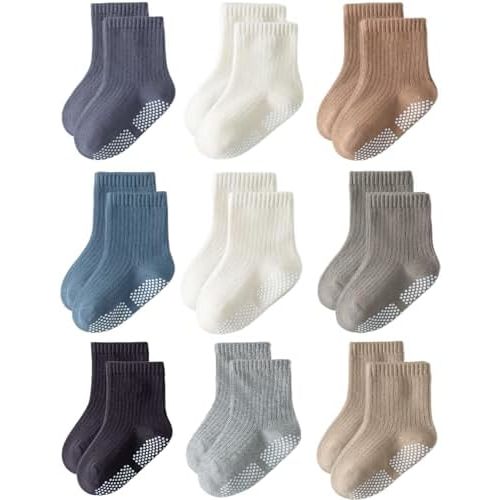Toddler Grip Socks Non Slip Crew Socks Socks for Baby Boys Girls