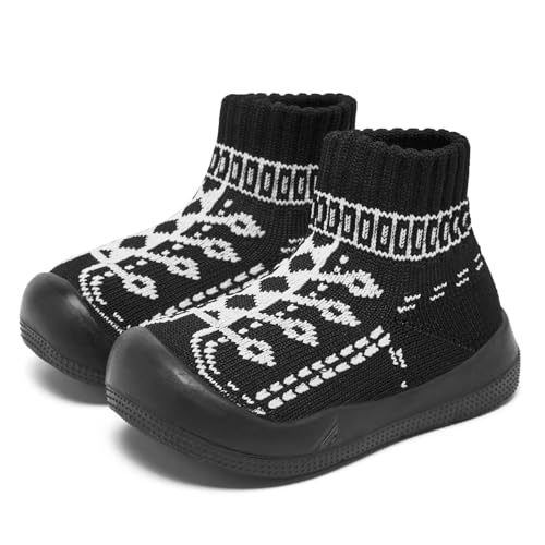 Eashi Baby Boy Girl Non-Skid Indoor Infant Walking Shoes Breathable Warm Elastic Sock Shoes with Memory Sole Protect Toes Outdoor Sneakers