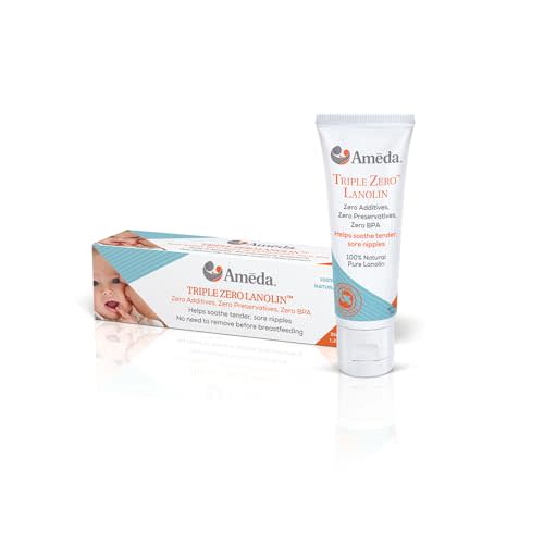 Ameda Lanolin Nipple Cream for Breastfeeding | Pure Lanolin | 1.2 oz