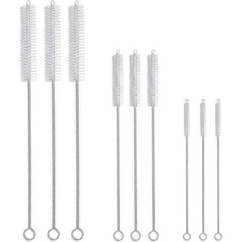 9-Piece Straw Cleaner Brush Kit - for Stanley Mug 40, 30, 20 oz, (3-Size) Extra Long Pipe Cleaners, Straw Cleaning Brush for Tumbler, Sippy Cup, Bottle and Tube