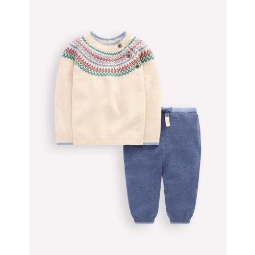 Fair Isle Knitted Play Set-Delft/Oatmeal Fair Isle