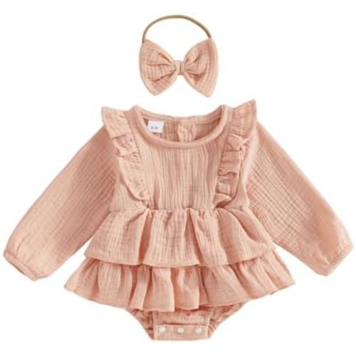 Thorn Tree Fall Baby Girl Clothes Long Sleeve Romper Dresses Infant Outfits
