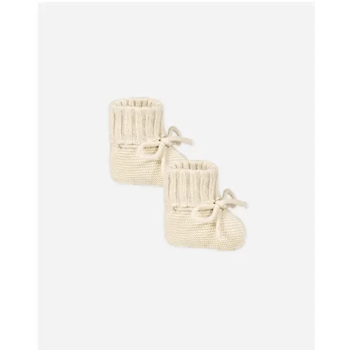 Knit Booties Heathered Natural