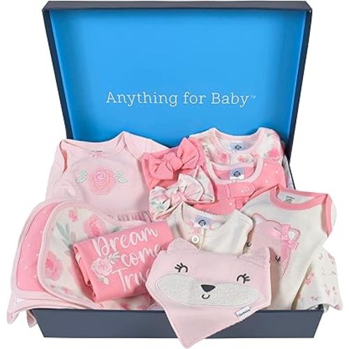 Gerber Baby 14-Piece Clothing Gift Set, Pink, Newborn