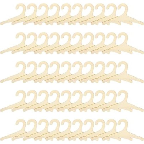 50Pcs Wooden Baby Hangers for Clothes, 9 Inch Wood Newborn Baby Hangers, Non-Slip Infant Hanger for Toddler Shower, Crate Closet, Clothing Storage