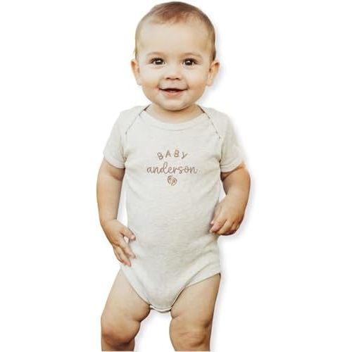 EMBROLY Custom Name Baby Onesie for Pregnancy Announcement First Grandchild – Newborn Baby Shower Birthday Family Keepsake