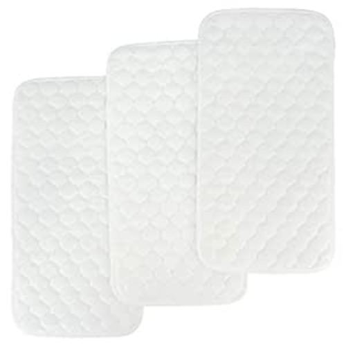 BlueSnail Quilted Thicker Waterproof Changing Pad Liners,3 Count(Snow White 13” x 27”)