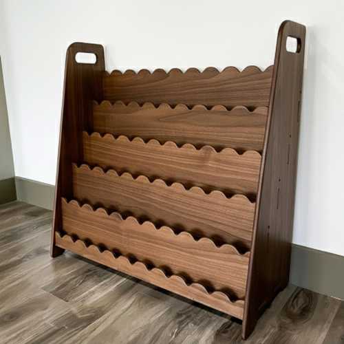 Scalloped Bookshelf Montessori Shelf Minimalist Design gift for toddler gift for 2 year old Childrens Furniture Playroom Decor- ROY