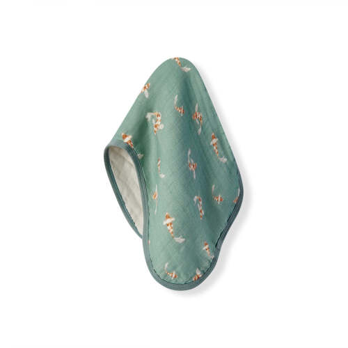 Swimming Koi Contour Four Layer Burp Cloth