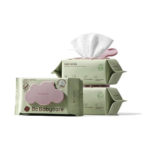 Bc Babycare Cloud Moist Wet Baby Wipes, Thick & XL, 99% Water, Ultra-Hydrating, Unscented, Hypoallergenic for Sensitive Skin, Biodegradable, 6 Flip-Top, 480 Count