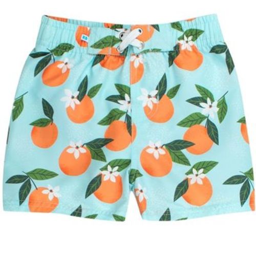 RuggedButts Boys Orange You The Sweetest UPF50+ Swim Trunks - Blue Orange You The Sweetest, 0-3m