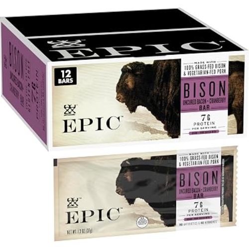 EPIC Provisions Bison Bacon Cranberry Bars, Gluten-Free, 12 ct, 15.6 oz
