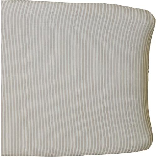 Mebie Baby Changing Pad, Taupe Stripe, 100% Muslin Cotton Changing Table Pad Cover for Baby Boy and Girl, Designer Nursery Decor Covers, Diaper Changing Pad Cover for Changing Station