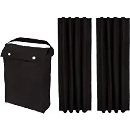 Amazon Basics Portable Window Blackout Curtain Shade with Suction Cups for Travel - 50" x 78", Black - 2-Pack, GW191007-2