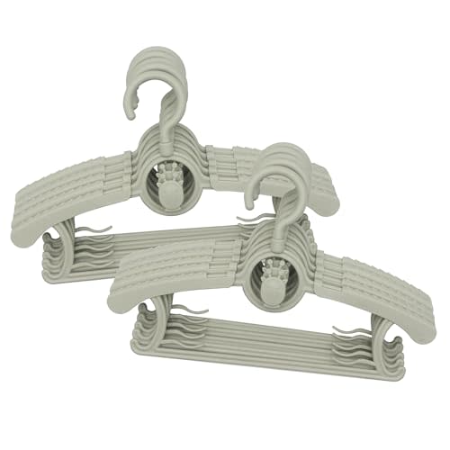 Baby Hangers 30 Pack, 360° Swivel Hook, Adjustable Kids Hangers According to Clothing Size, Suitable for Babies and Children (Gray)